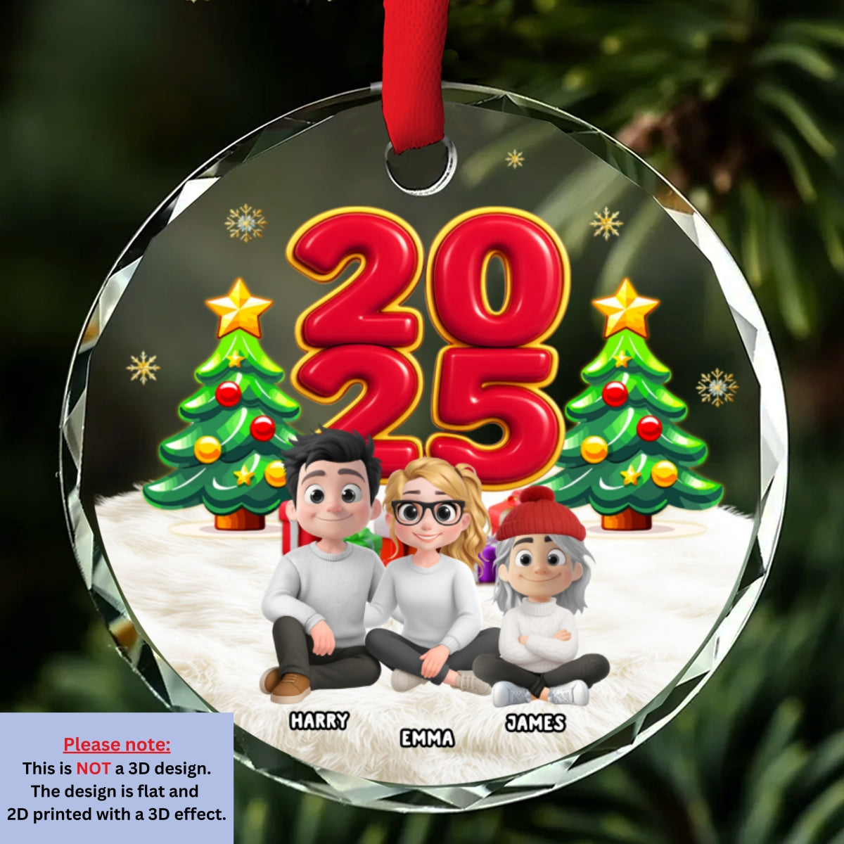 You Me And Our Kids -  Personalized Custom Glass Ornament