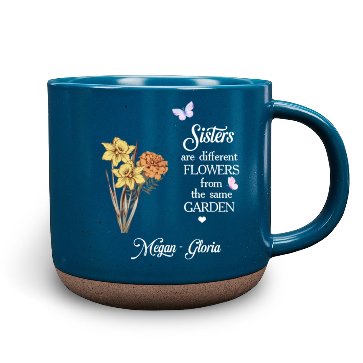 Floral Sisters Forever - Personalized Custom Pottery Mug