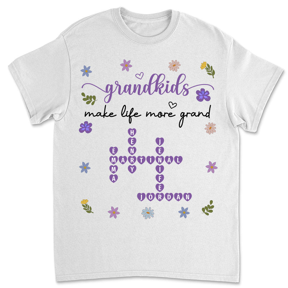 Grandkids Make Life More Grand Crossword - Personalized Custom Shirt