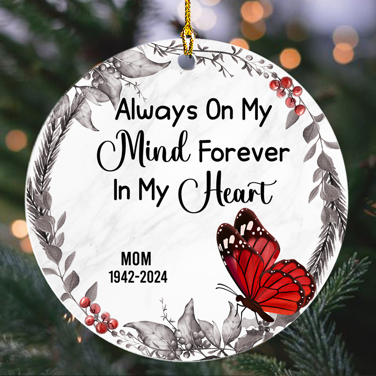 Red Cardinal Memorial - Personalized Custom Acrylic Ornament