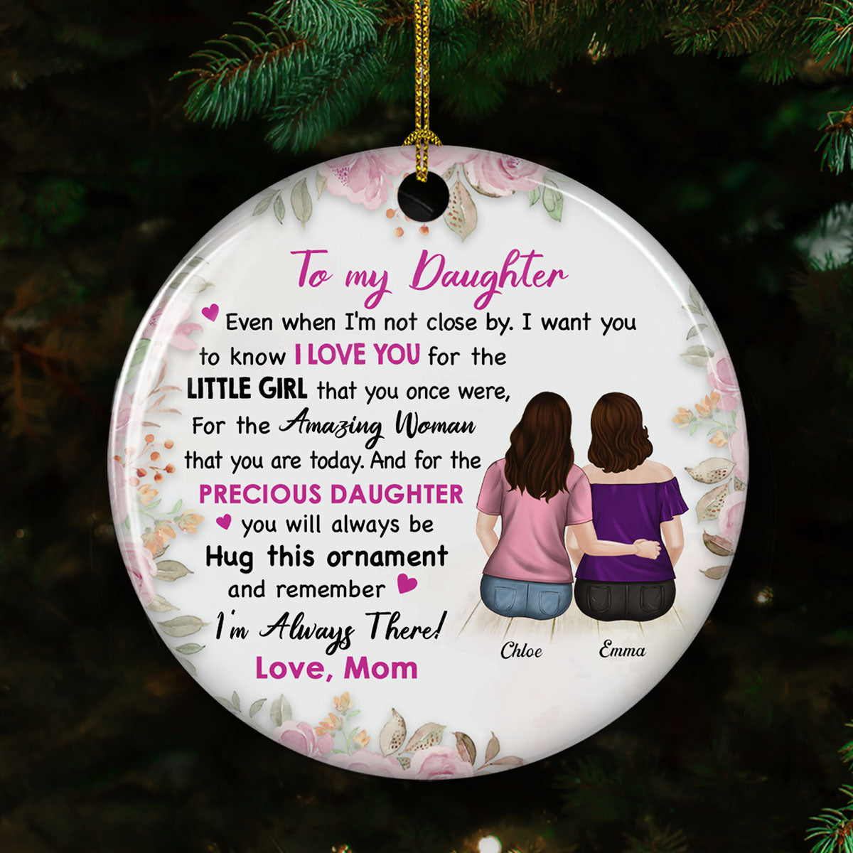 I Am Always There - Personalized Custom Circle Ceramic Ornament