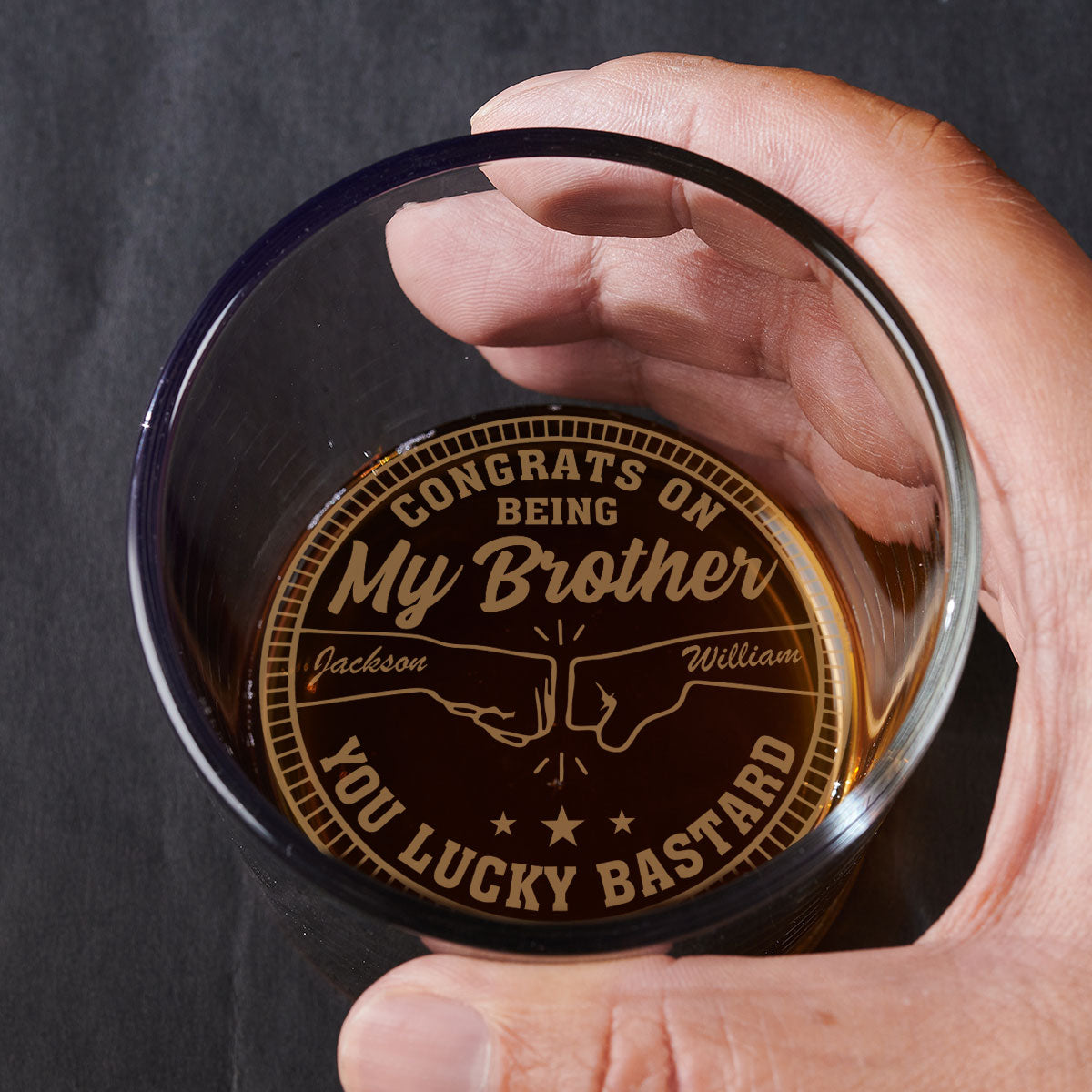 Congrats My Bro - Personalized Custom Engraved Whiskey Glass