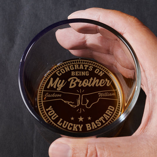 Congrats My Bro - Personalized Custom Engraved Whiskey Glass