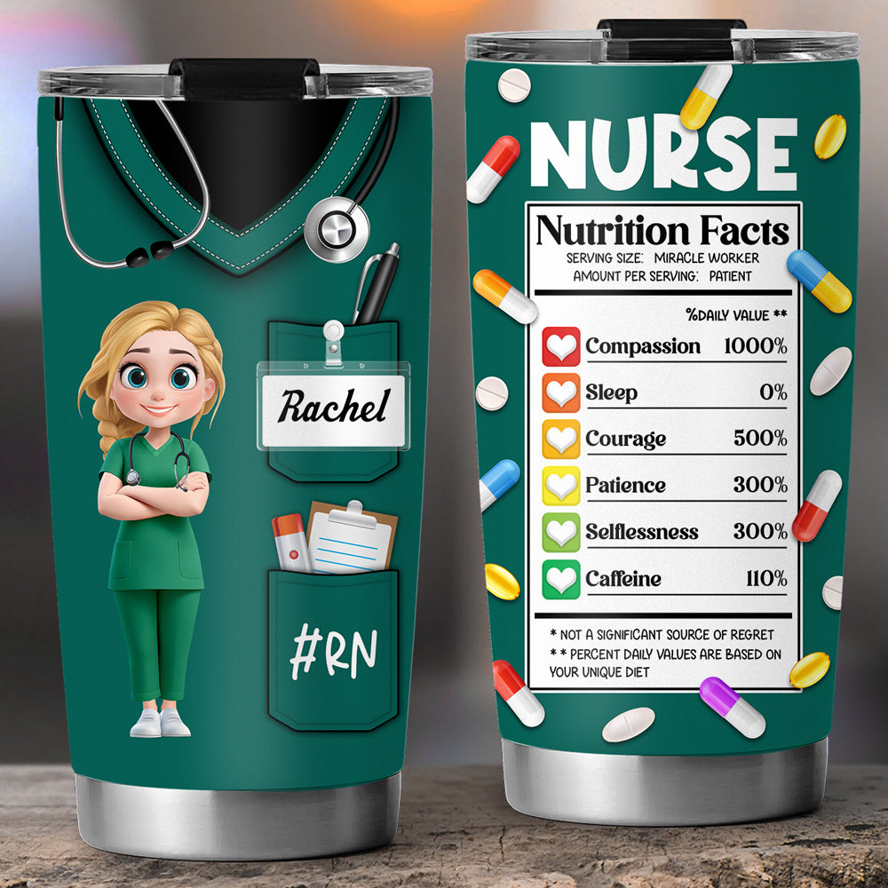 Nurse Nutrition Facts - Personalized Custom Tumbler