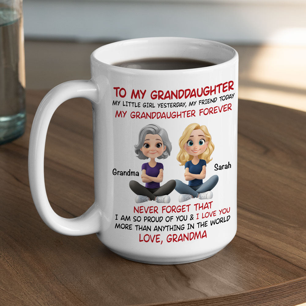 Granddaughter You Are My Little Girl Yesterday - Personalized Custom Coffee Mug