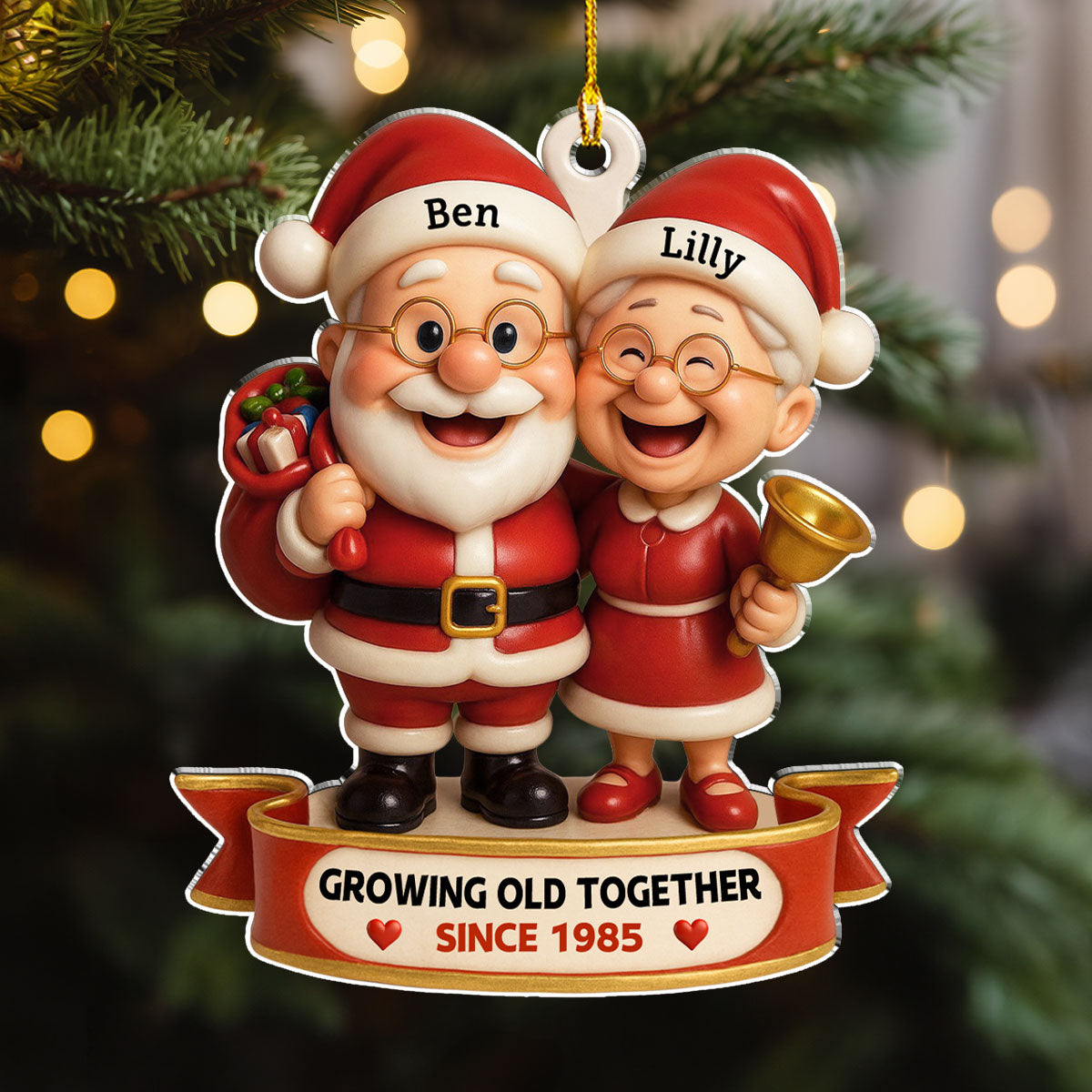 Growing Old Together - Personalized Custom Acrylic Ornament