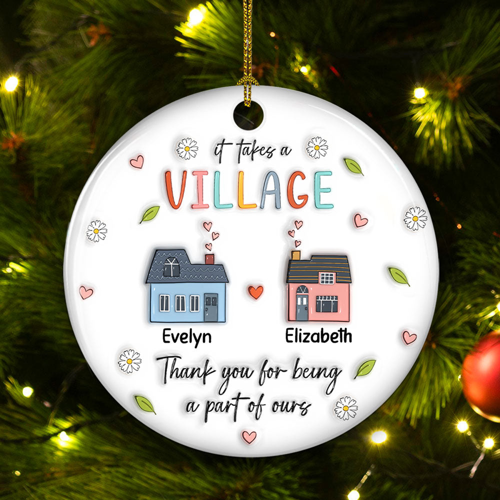 Thank You For Being A Part Of Ours - Personalized Custom 3D Inflated Effect Ceramic Ornament