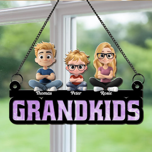 Grandkids Is My Sunshine - Personalized Custom Suncatcher