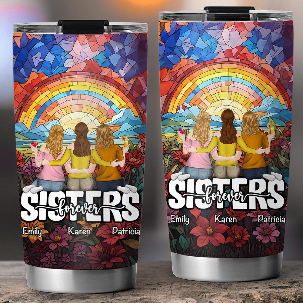Besties Sitting Together - Personalized Custom Tumbler