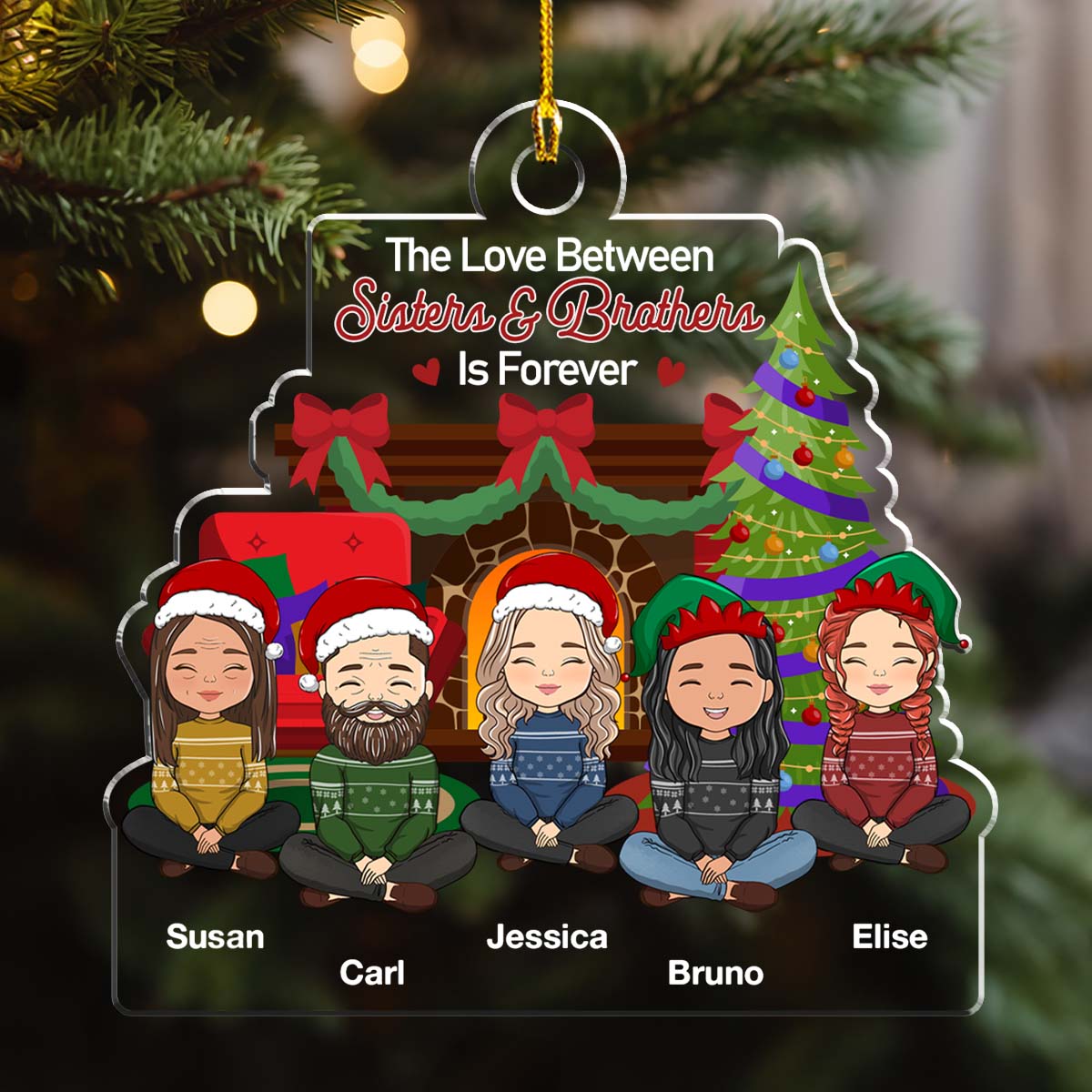 The Love Between Siblings Is Forever - Personalized Custom Acrylic Ornament
