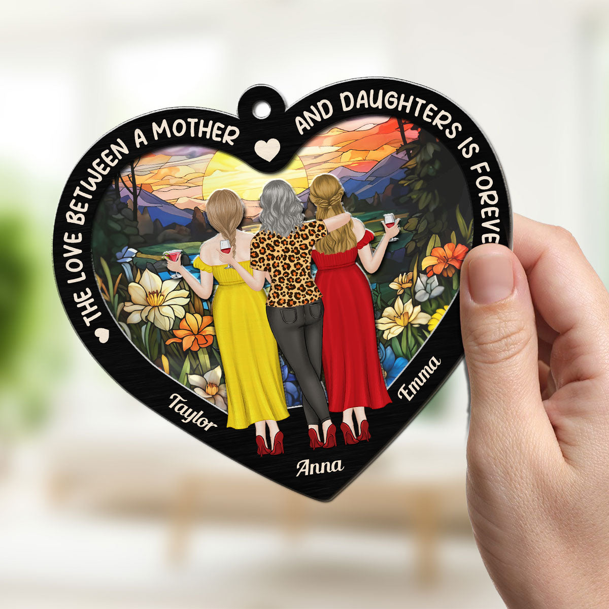 Mother And Daughter Forever Love - Personalized Custom Suncatcher