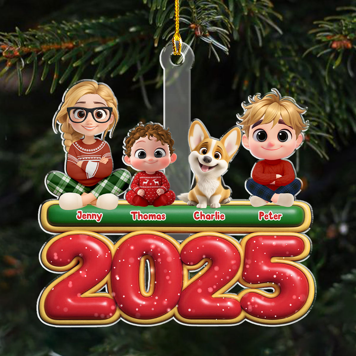 My Kids Is Here - Personalized Custom Acrylic Ornament