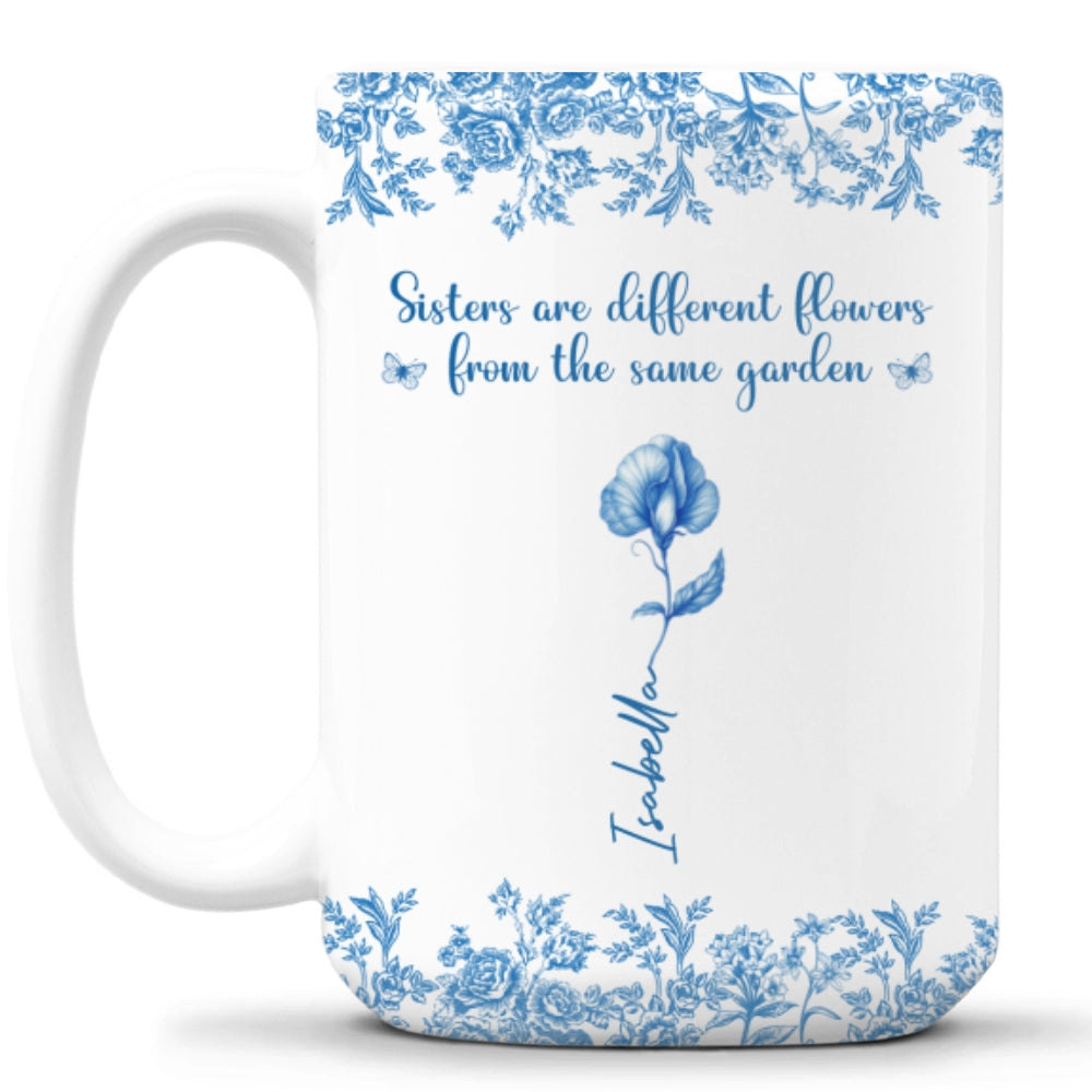 Beautiful Sisters Flower - Personalized Custom Coffee Mug