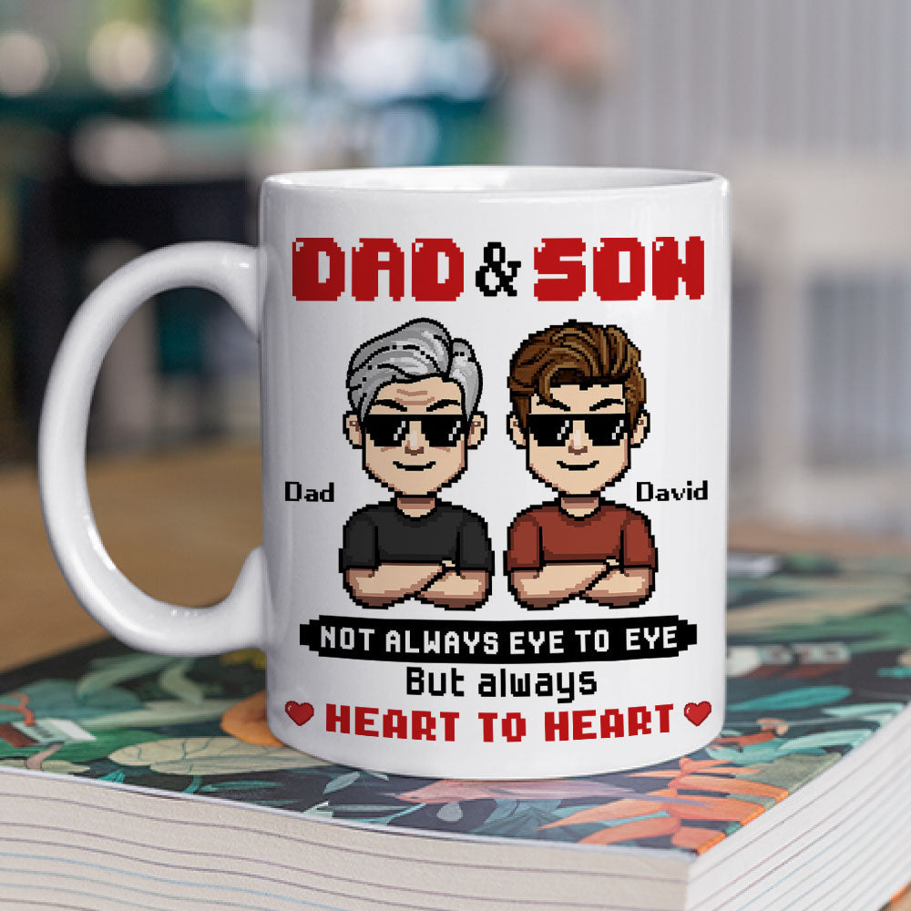 Dad And Son A Lifetime Link - Personalized Custom Coffee Mug