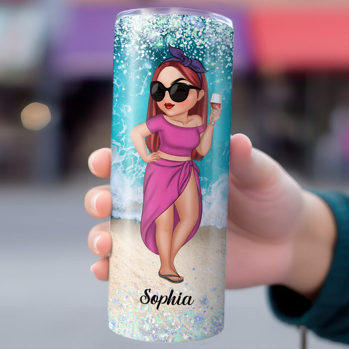 Beach Is Calling - Personalized Custom Skinny Tumbler