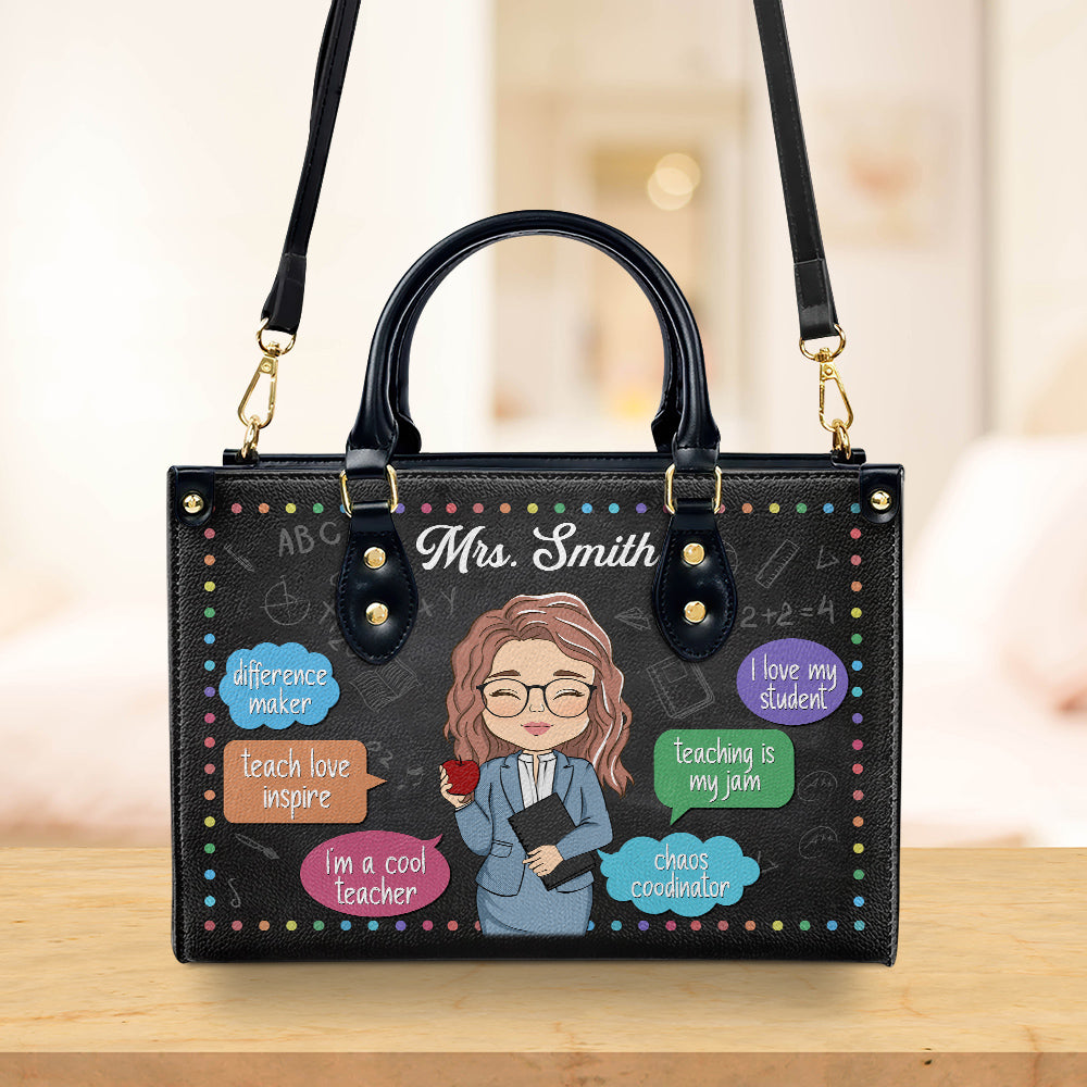 Teaching Is My Jam - Personalized Custom Leather Bag