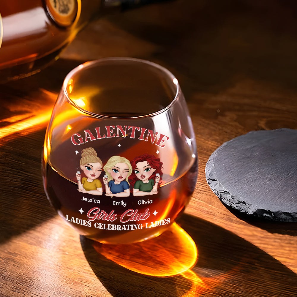 Galentine Girls Club - Personalized Custom Wine Glass