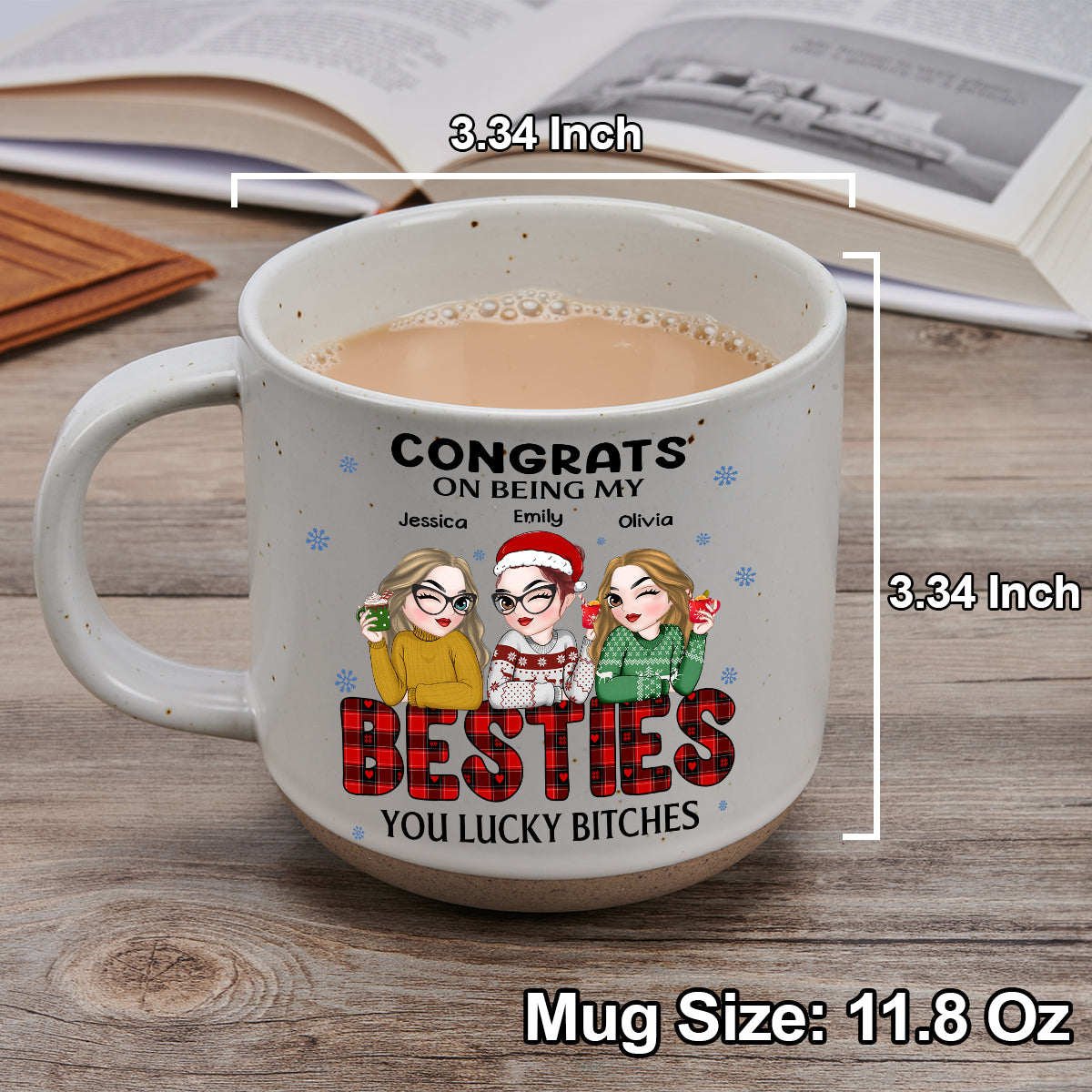 Congrats On Being My Bestie Christmas - Personalized Custom Pottery Mug