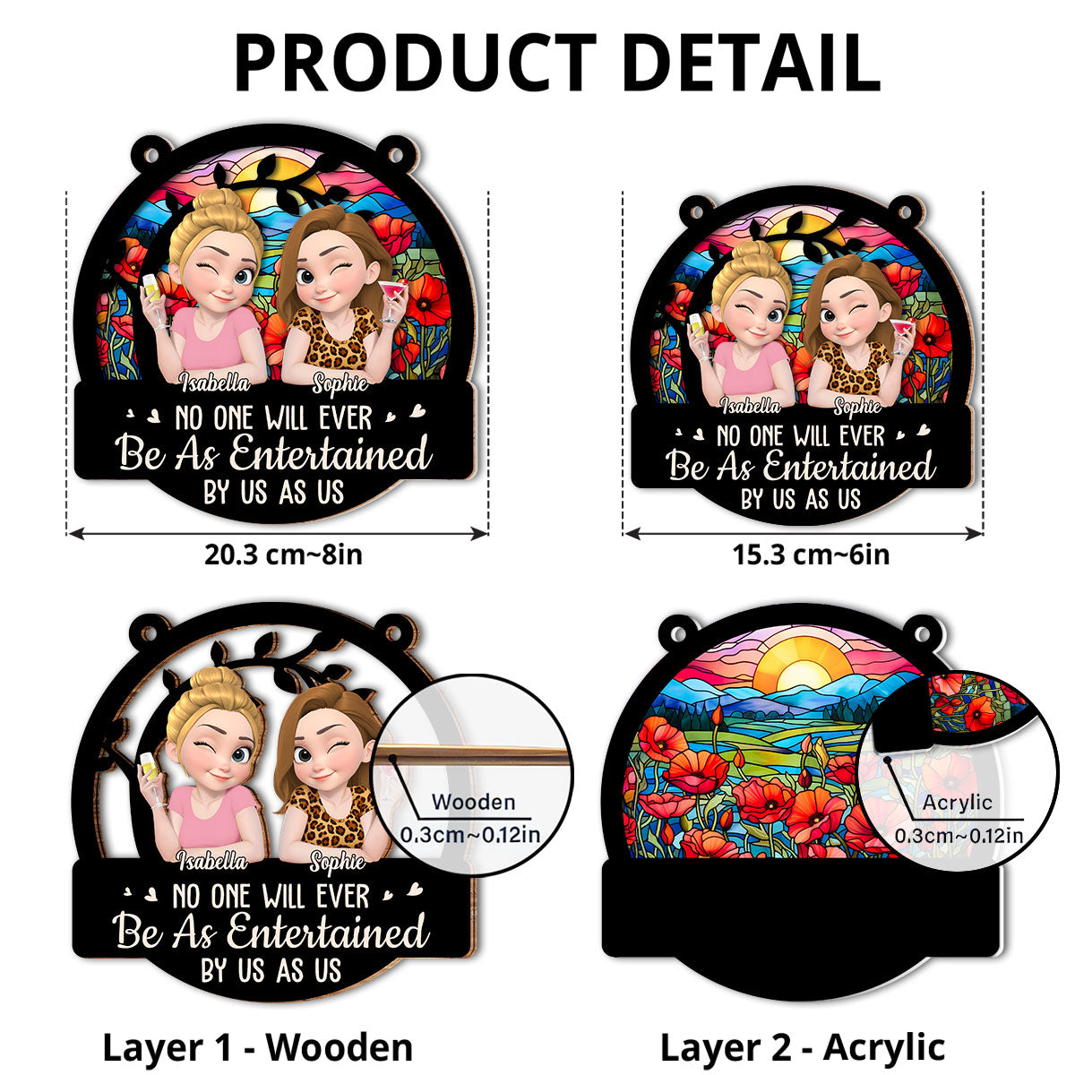 Blooming Friendship - Personalized Custom Suncatcher