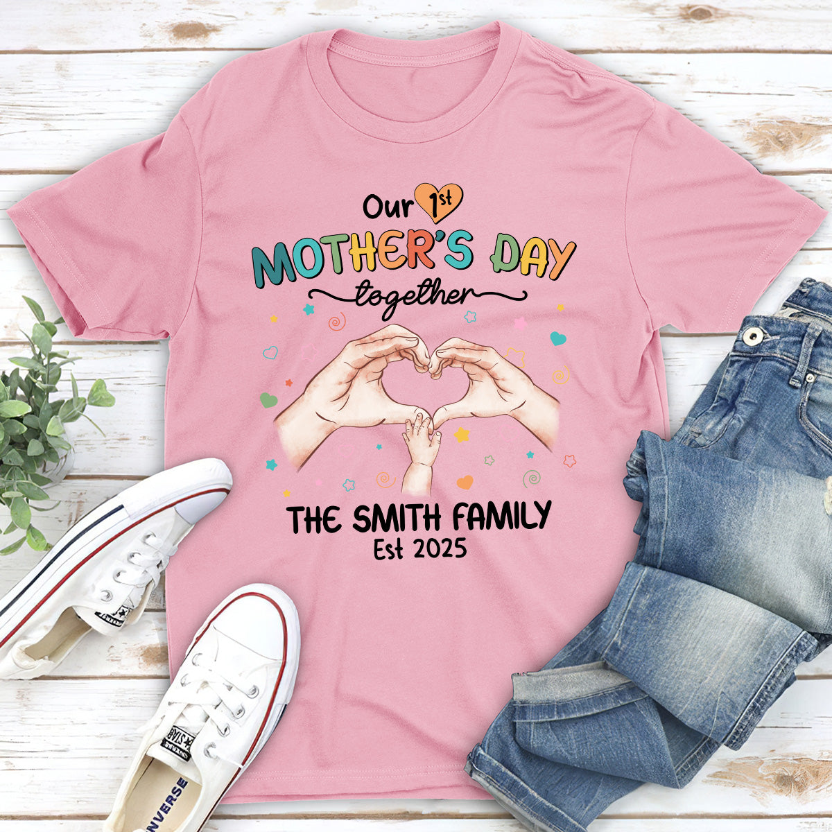 Our First Mother Day Together - Personalized Custom T-shirt And Onesie