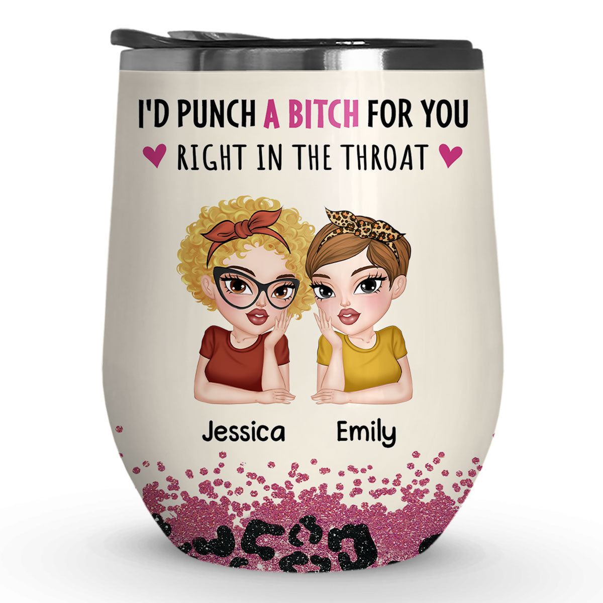 Best Friends - Personalized Custom Wine Tumbler