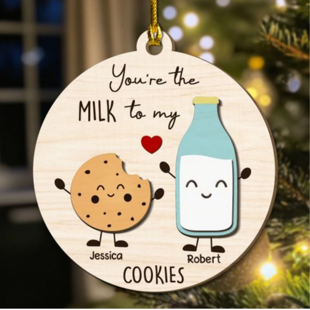 You Are The Milk To My Cookie - Personalized Custom Freeshape 2-Layered Wood Ornament