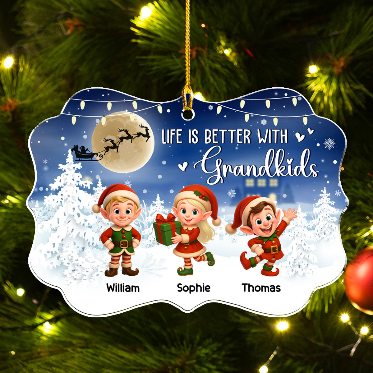 Life Is Better With Grandkids 2025 - Personalized Custom Acrylic Ornament