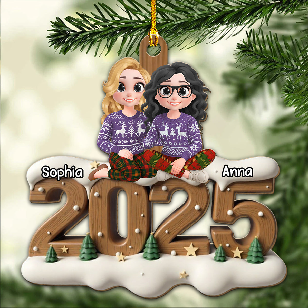 You And Me Now Onwards - Personalized Custom 3D Effect Wood Ornament