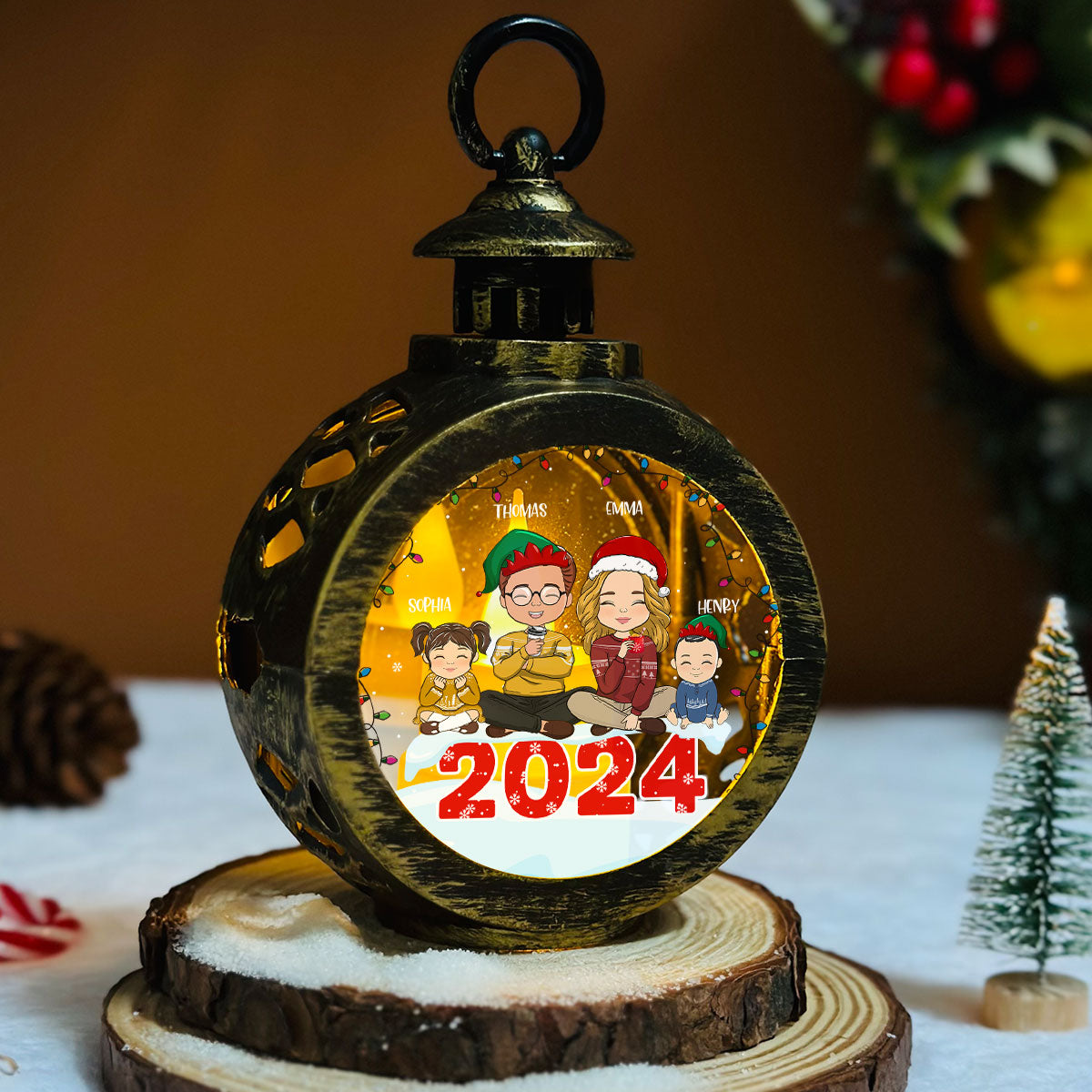 Family Forever - Personalized Custom Christmas Lantern