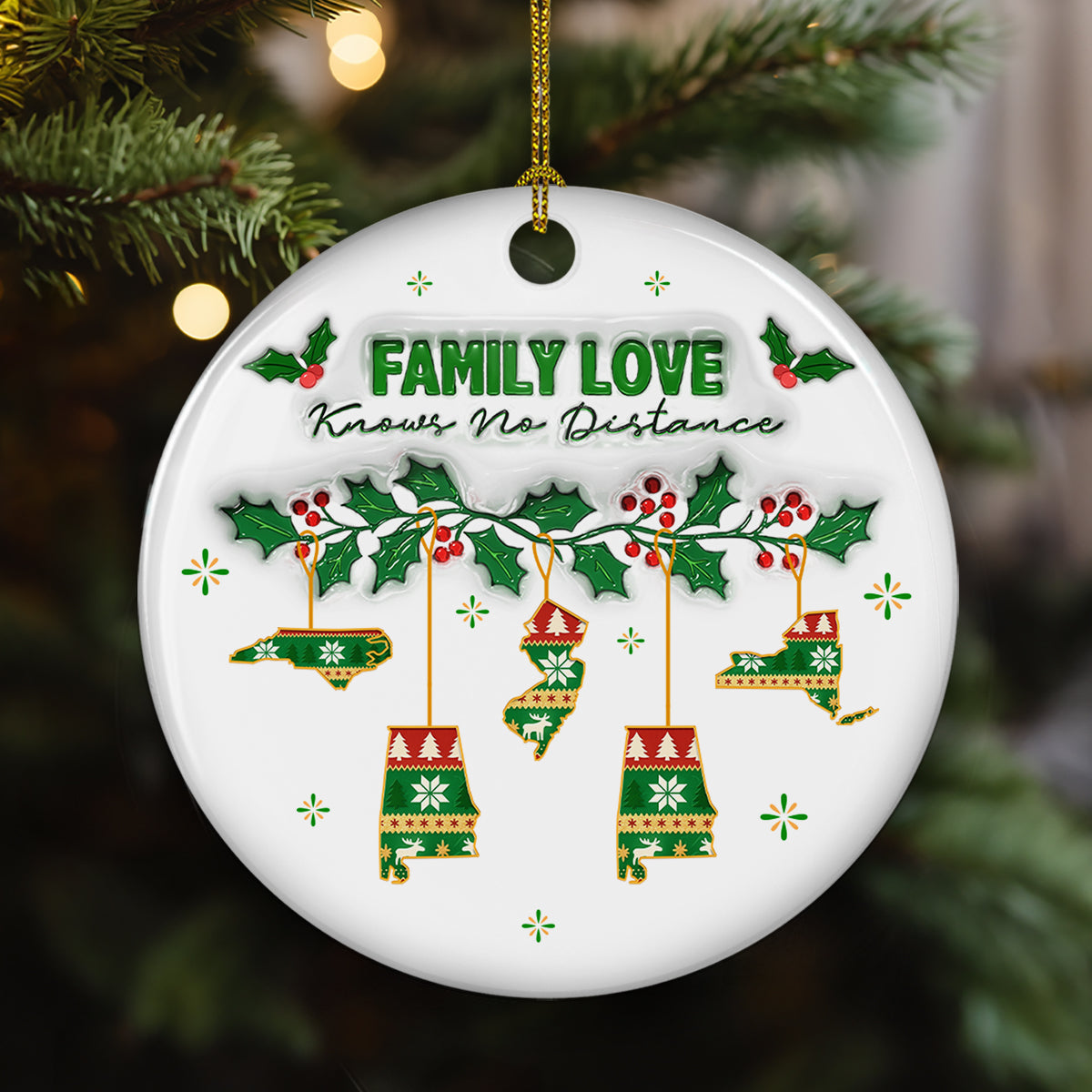 No Distance Known - Personalized Custom 3D Inflated Effect Ceramic Ornament