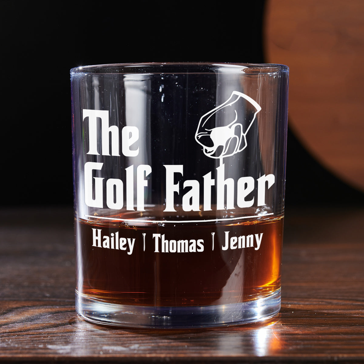 Golf Father - Personalized Custom Whiskey Glass