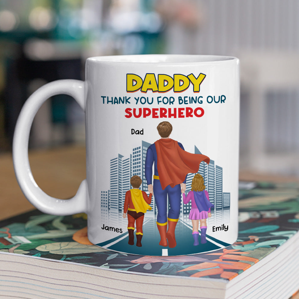 Dad The Hero - Personalized Custom Coffee Mug