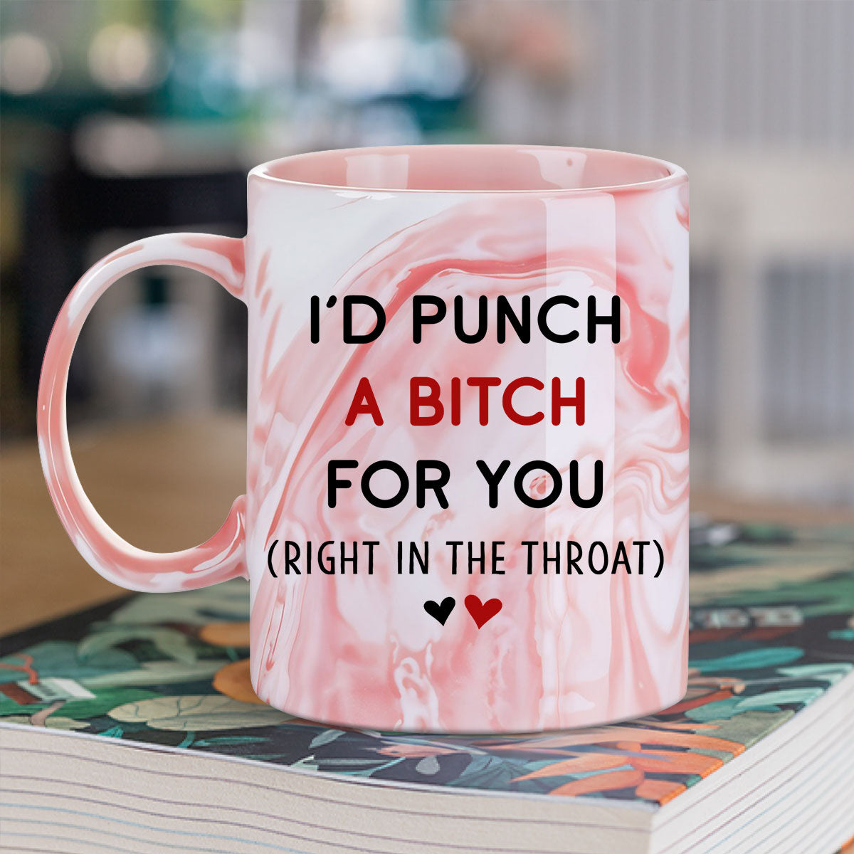 Lovely Besties - Personalized Custom Pink Marble Mug