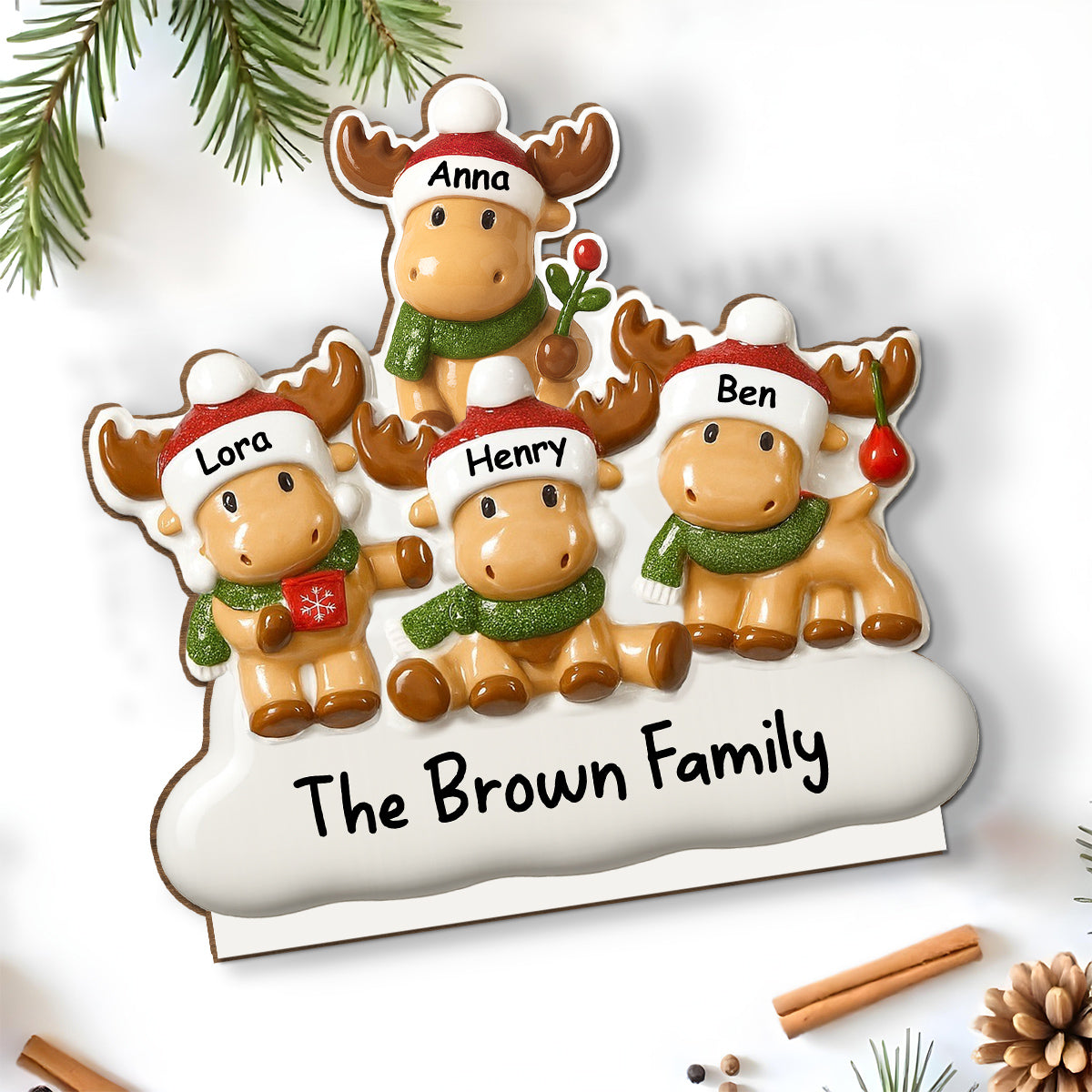 Cute Family - Personalized Custom 2-Layer Wood Plaque With Flat Base