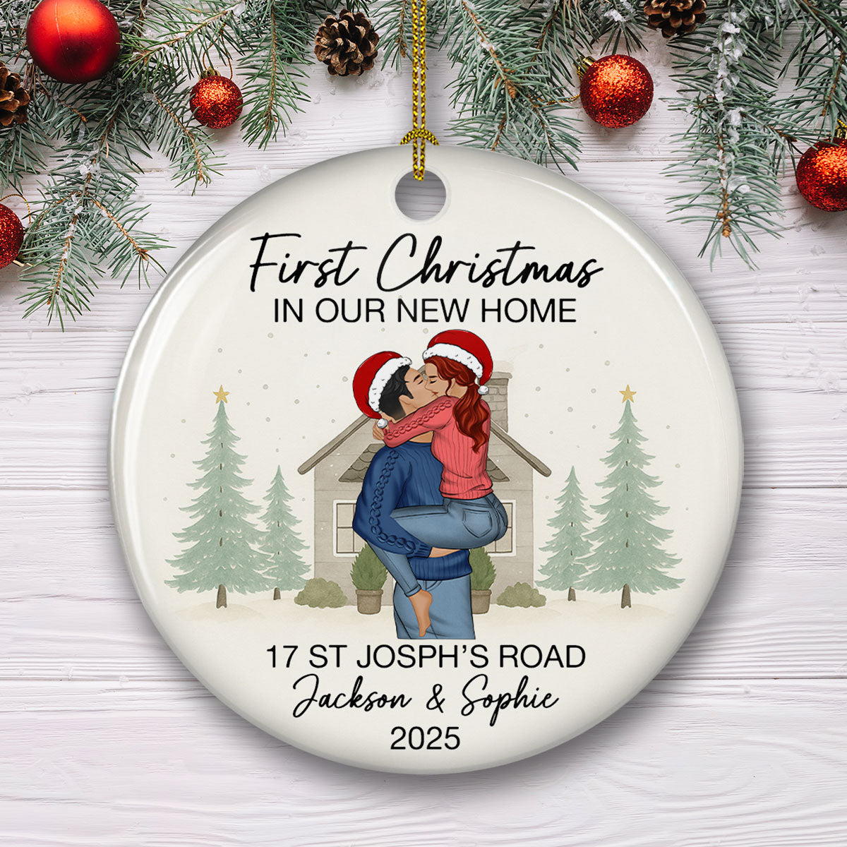 New Home Christmas Memory - Personalized Custom Ceramic Ornament