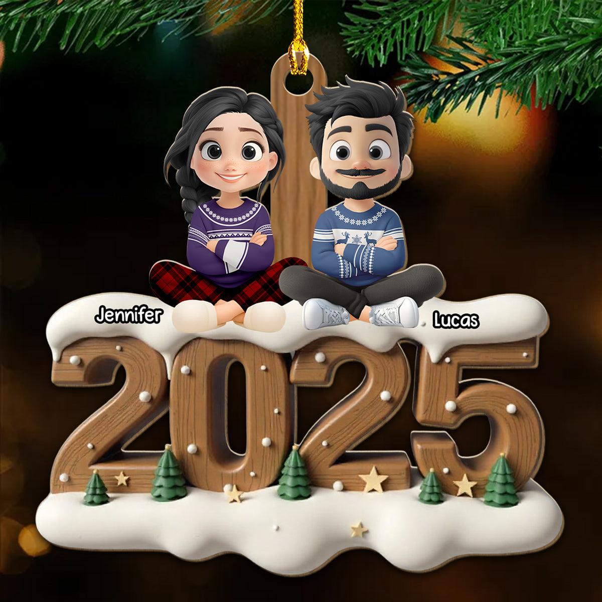 As An Extended Family - Personalized Custom 3D Effect Wood Ornament