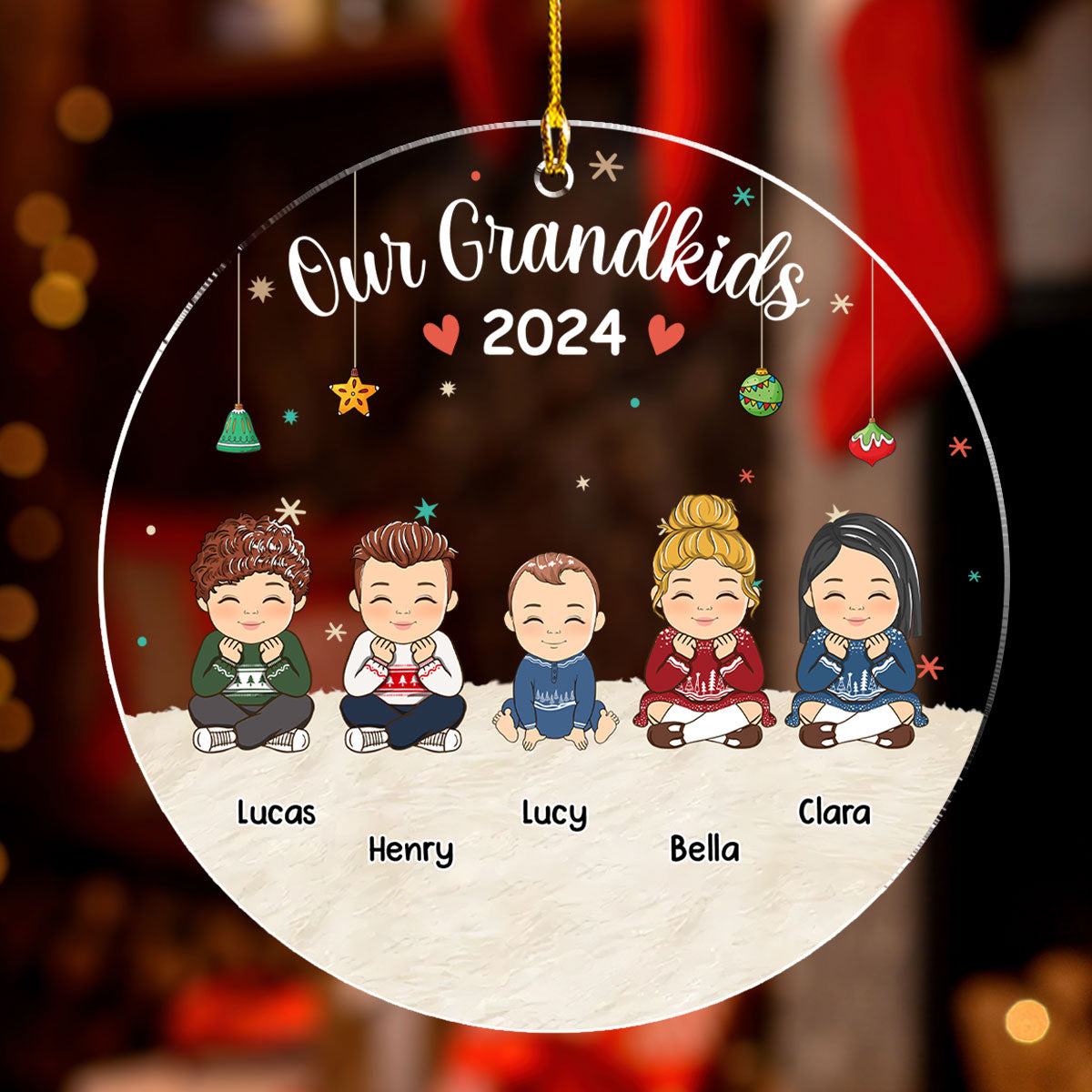 Our Grandkids Christmas - Personalized Custom Acrylic Ornament