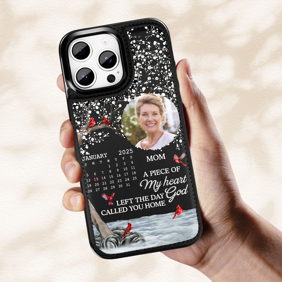The Moment My Heart Changed Forever - Personalized Custom Leather Phone Case
