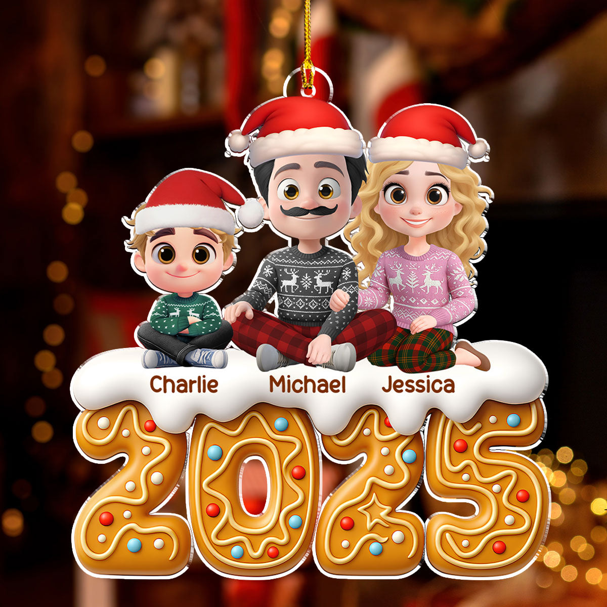 Family Of The Year - Personalized Custom Acrylic Ornament
