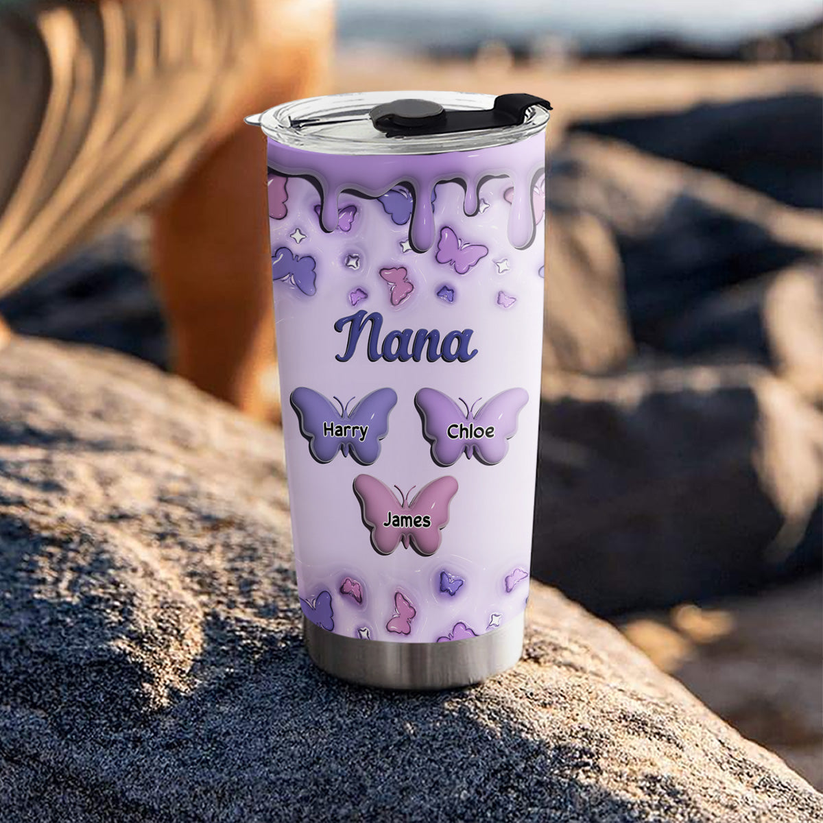 Grandma And Grandkid - Personalized Custom 3D Inflated Effect Tumbler