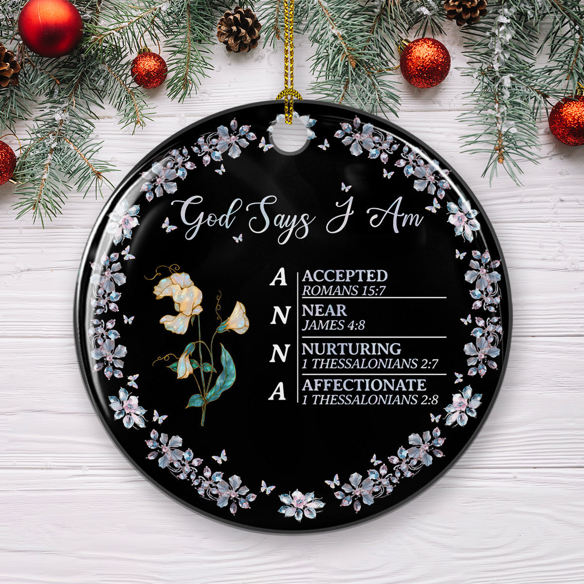 God Says I Am - Personalized Custom Ceramic Ornament