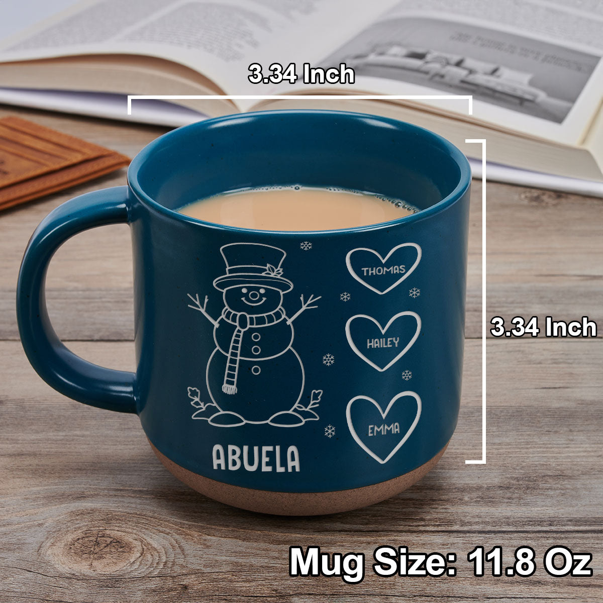 Snowman Grandma Ever - Personalized Custom Engraved Pottery Mug