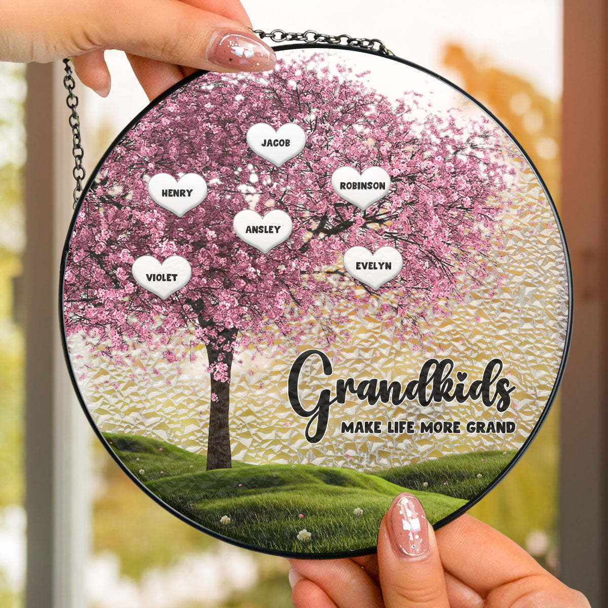 Grandma Life - Personalized Custom Window Hanging Suncatcher