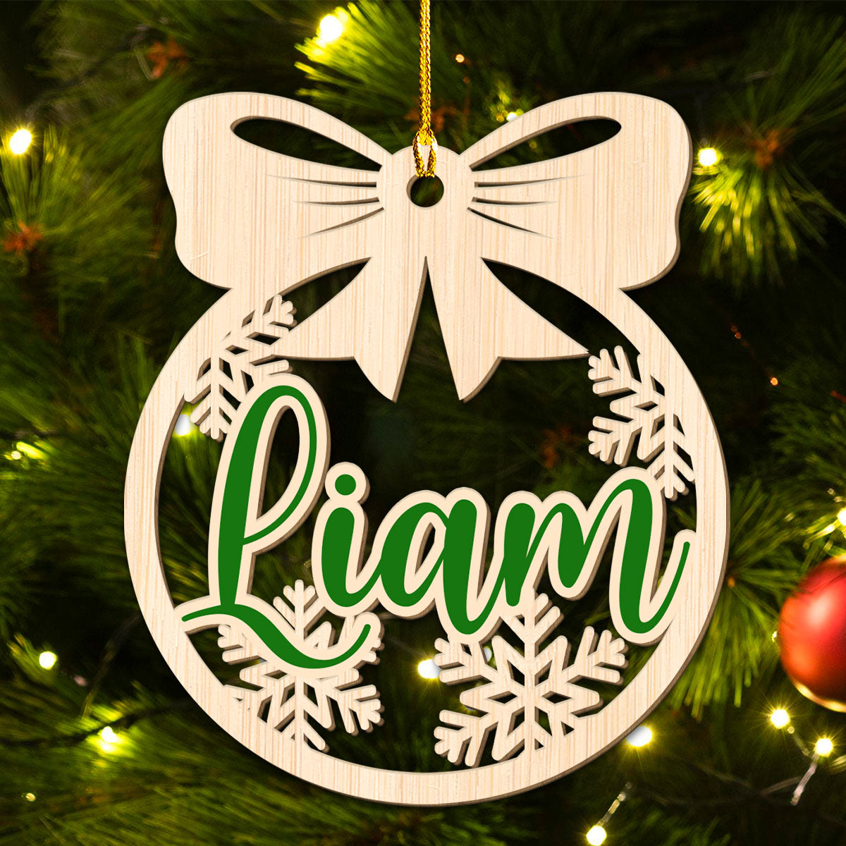 Family Friend Coworker Custom Name - Personalized Custom Wood Ornament