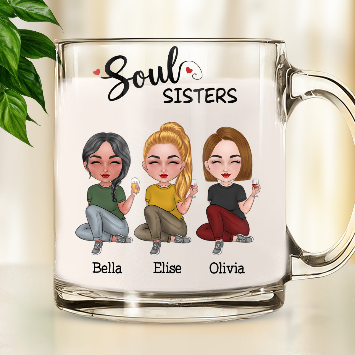 Soul Sisters - Personalized Custom Glass Mug