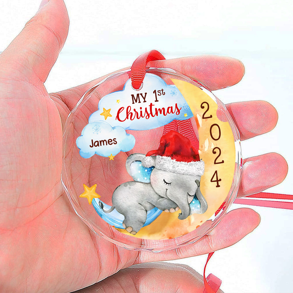 1st Christmas Of Baby - Personalized Custom Glass Ornament
