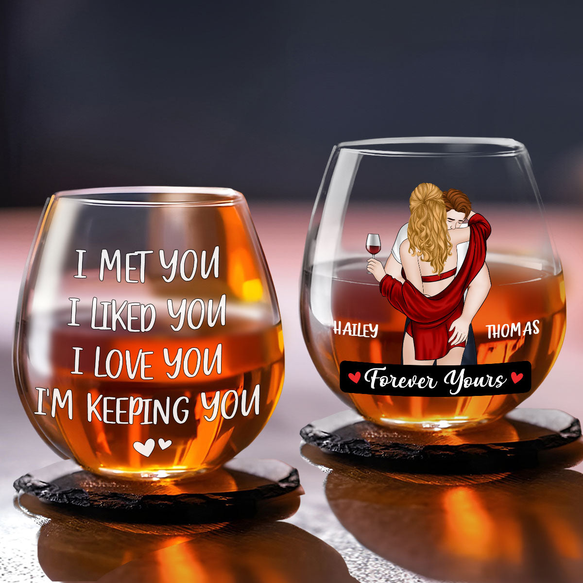 Forever Yours - Personalized Custom Wine Glass