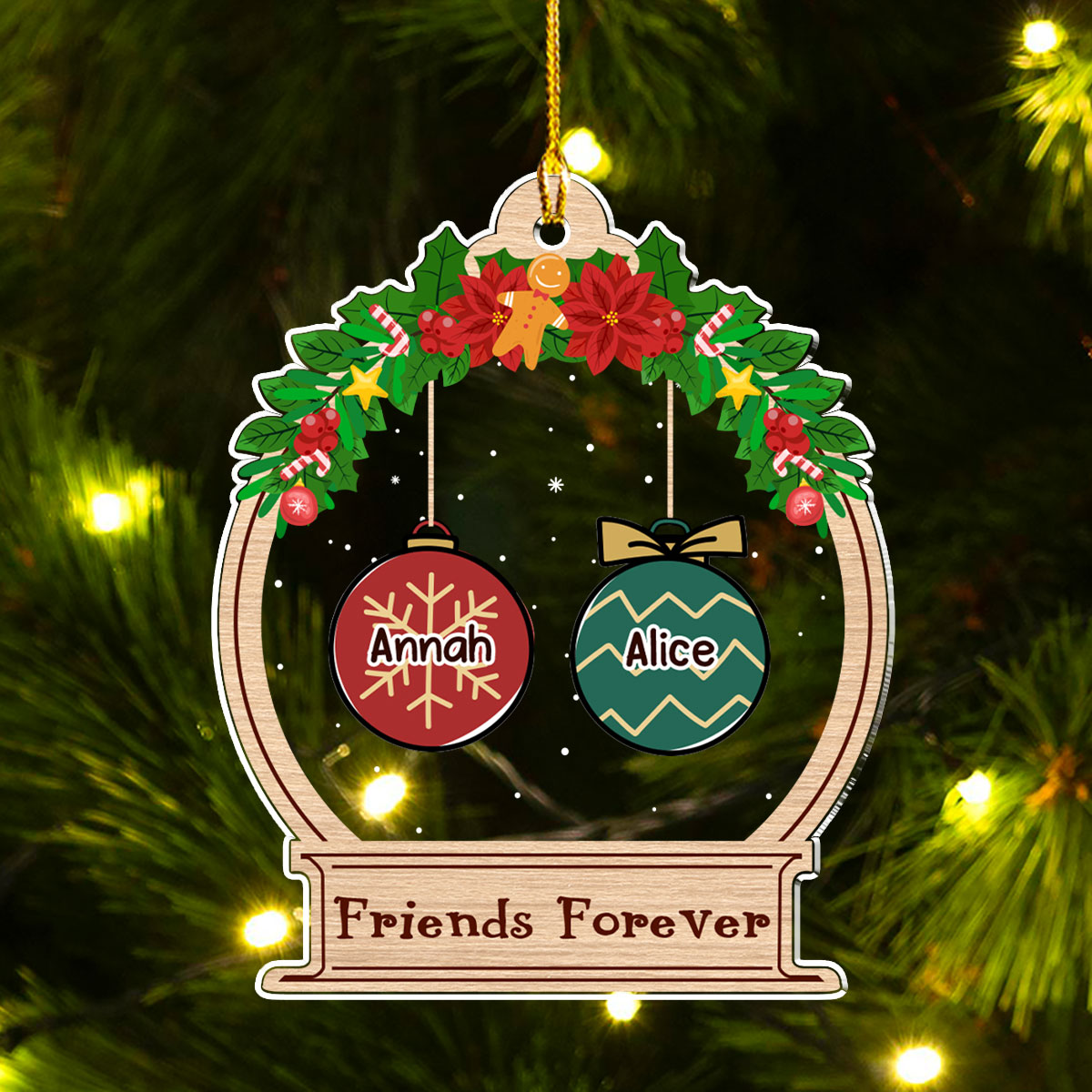 Friend Forever Merry Christmas - Personalized Custom Acrylic Ornament