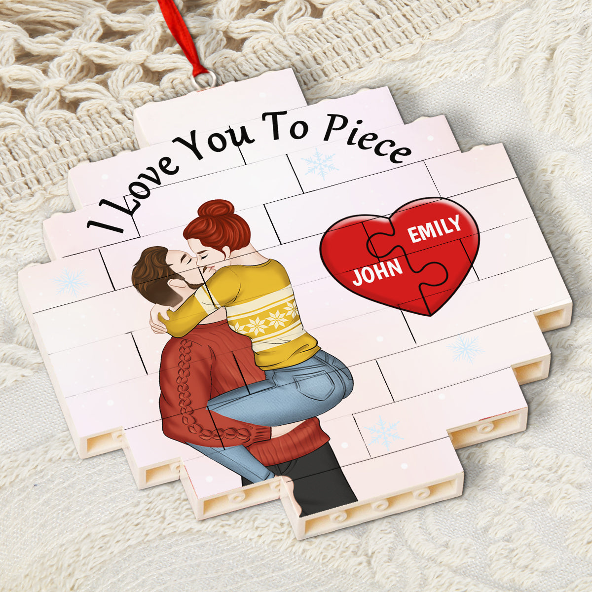 Love You To Piece - Personalized Custom Puzzle Ornament