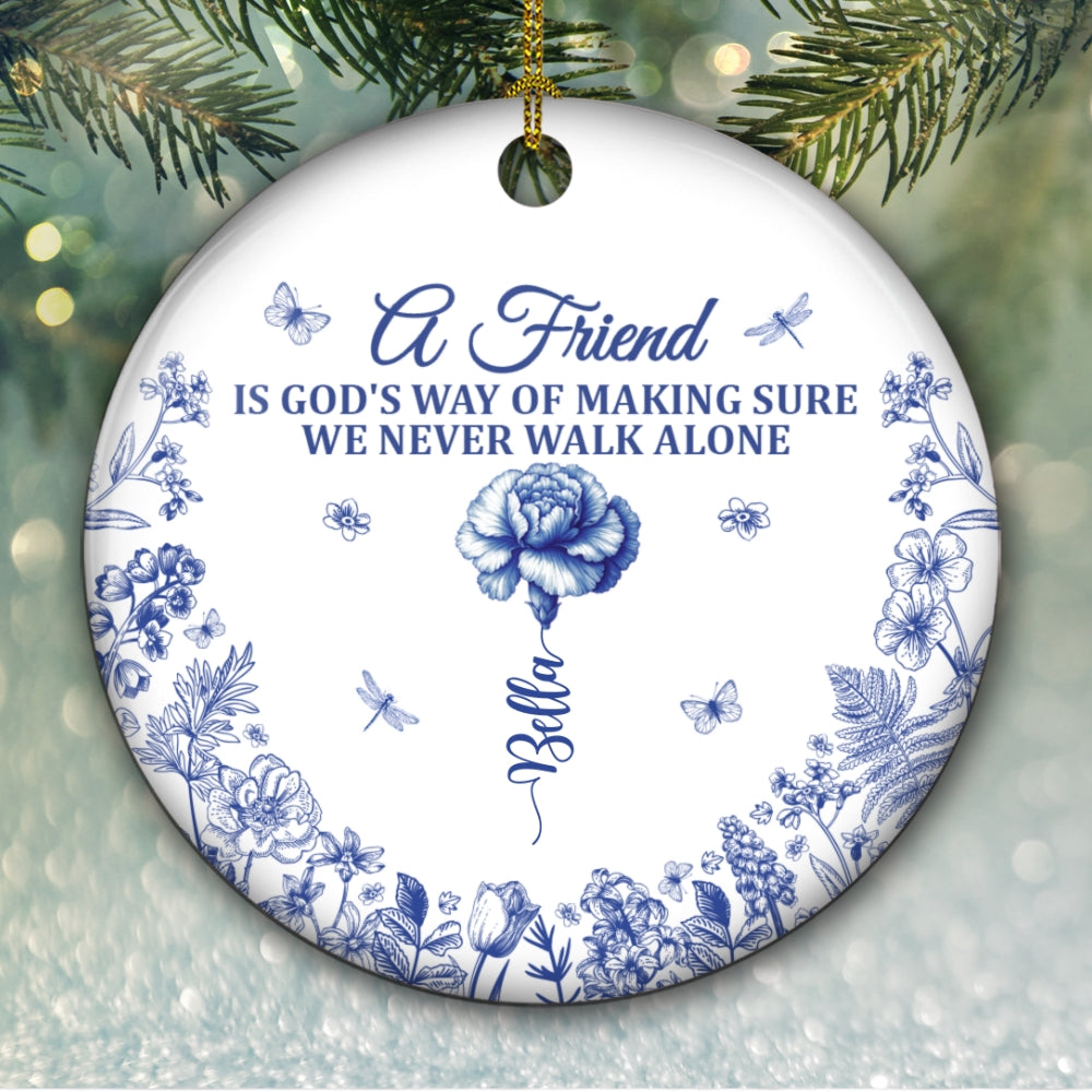 Never Walk Alone - Personalized Custom Ceramic Ornament